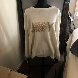 Talbots Women's Soft Cream Crew Neck Sweater